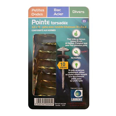 Castorama Lot De 10 Pointes Torsadée 3,8 X 70 Mm Galvanisée à Chaud Avec Rondelle Bitumineuse 20 X 5 X 4 Montée 3 Castorama Lot De 10 Pointes Torsadée 3,8 X 70 Mm Galvanisée à Chaud Avec Rondelle Bitumineuse 20 X 5 X 4 Montée